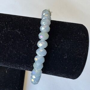 Faceted Gray Beaded Bracelet